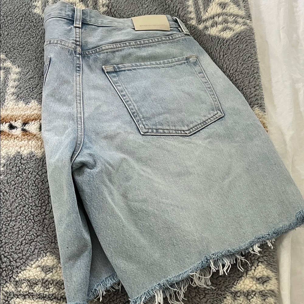 Citizens of Humanity AYLA Light Blue Denim Shorts with Button Waist - Picture 11 of 12